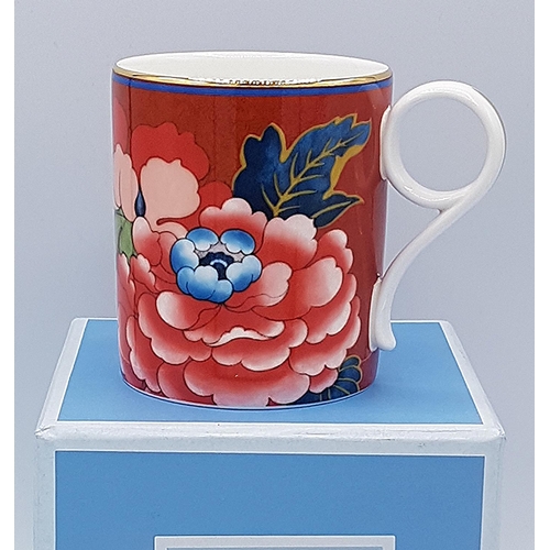 1220 - WEDGWOOD CHINA MUG IN THE PAEONIA BLUSH DESIGN (Original Box)