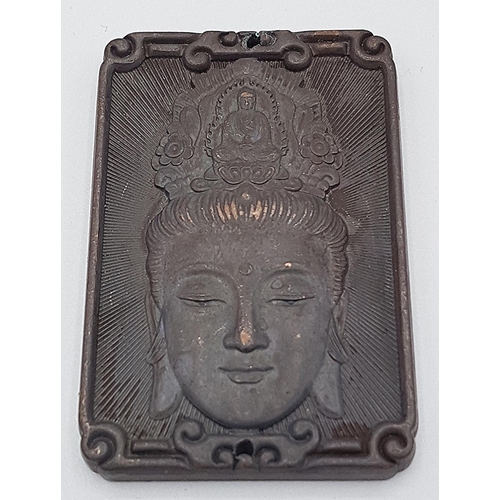 149 - BRONZE ORIENTAL / CHINESE BUDDAH PENDANT  (Old)