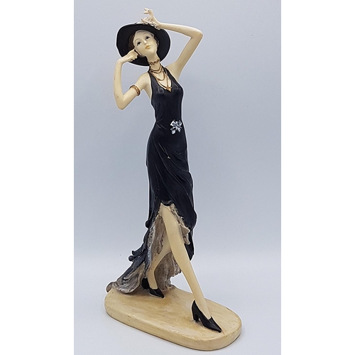 151 - RESIN ART DECO LADY FIGURINE