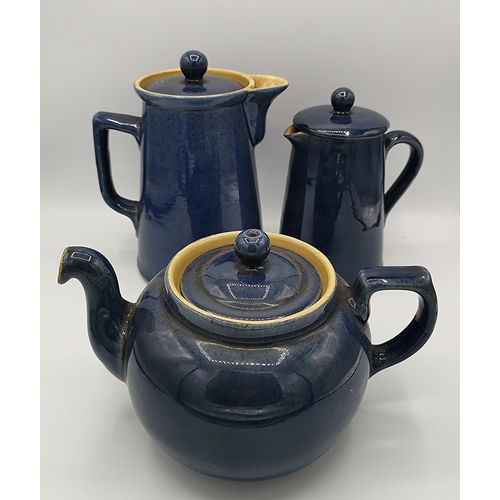 173 - DENBY TEAPOT, COFFEE POT & LIDDED JUG