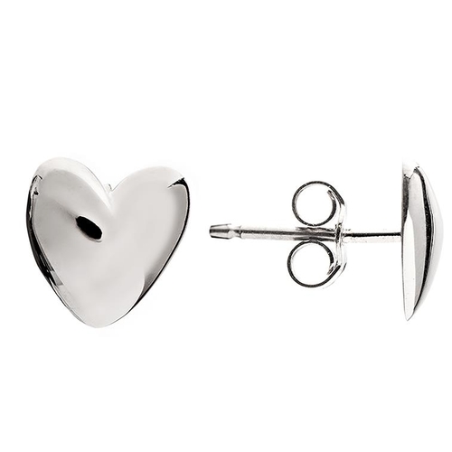 176 - PRESENTED AS  STERLING SILVER (925) CHAVIN (London-Lima)HEART STUD EARRINGS. (No Nickel, Total Weigh... 