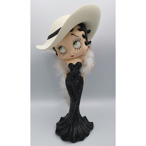 520 - BETTY BOOP IN BLACK DRESS With FEATHER BOA