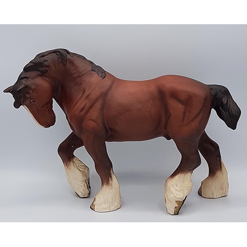 687 - BESWICK Large 21cm MODEL OF A SHIRE HORSE  (Large Action Shire) Model No 2578 (Brown Matt Colourway)... 