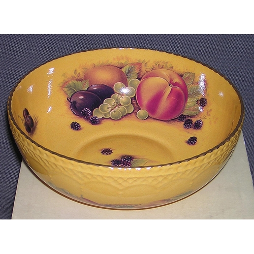 753 - AYNSLEY CHINA SOVEREIGN BOWL IN THE ORCHARD GOLD DESIGN  (Original Box)