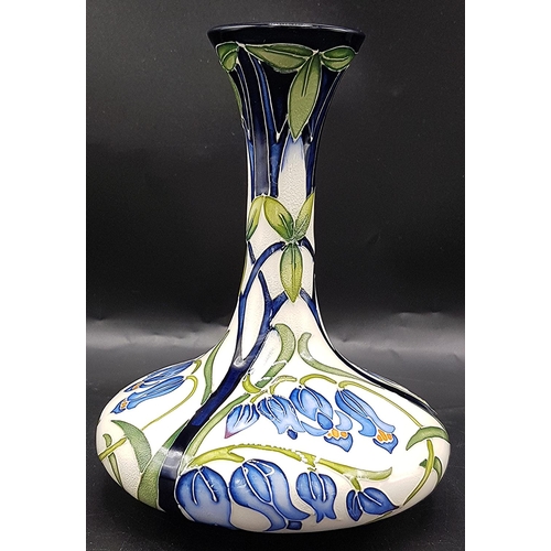 776 - MOORCROFT 15.2cm VASE (Shape No 104/6) IN THE  OTLEY BLUEBELL CHEVIN DESIGN By Designer Rachel Bisho... 