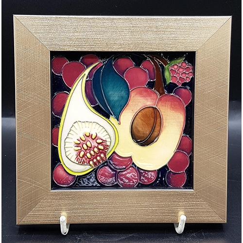 778 - MOORCROFT FRAMED PLAQUE (Shape No PLQ6)  IN THE QUEENS CHOICE DESIGN By Designer Emma Bossons. R.R.P... 