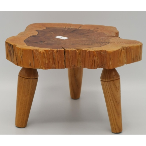 805 - WOODEN THREE LEGGED STOOL