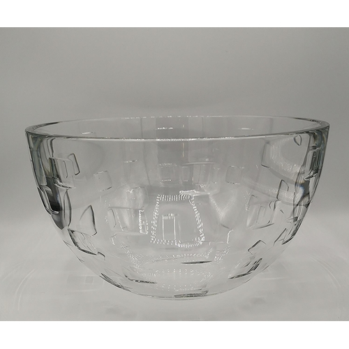 808 - WATERFORD CRYSTAL 25.5cm Dia  BOWL IN THE GEO DESIGN By Designer Mr John Rocha  (Original Box)