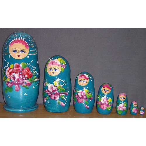 842 - RUSSIAN SEVEN Piece MATRYOSHKA DOLL SET .
(Matryoshka dolls; also known as babushka dolls, stacking ... 