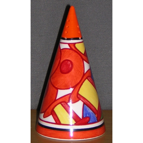 856 - WEDGWOOD CHINA BIZZARE RANGE CONICAL SUGAR SHAKER FROM THE CLARICE CLIFF COLLECTION (Unmarked)