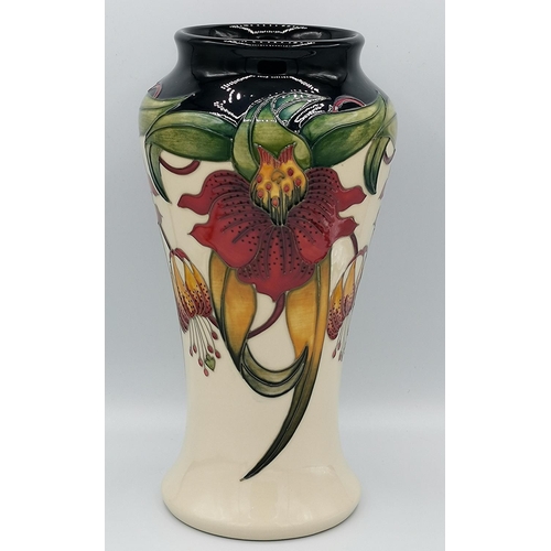 912 - MOORCROFT 25.5cm VASE (Shape No 75/10)  IN THE ANNA LILY DESIGN By Designer Nicola Slaney.R.R.P. £42... 