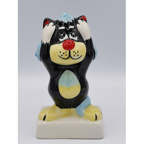 925 - LORNA BAILEY MODEL OF HEAR NO EVIL THE CAT Signed By Lorna Bailey