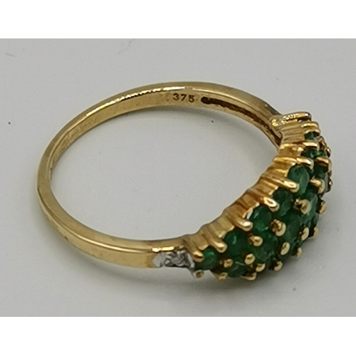 977 - PRESENTED AS A 9ct GOLD (375 And Dia) STONED RING (Size P/Q,Weight 2.5 Grams)