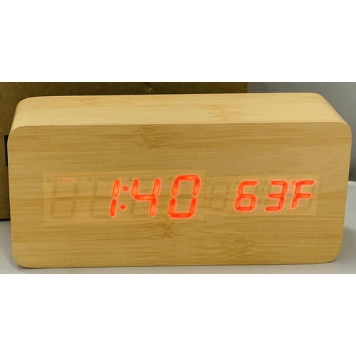 196 - BAMBOO WOODEN CLOCK (Boxed)