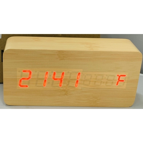 197 - BAMBOO WOODEN CLOCK (Boxed)