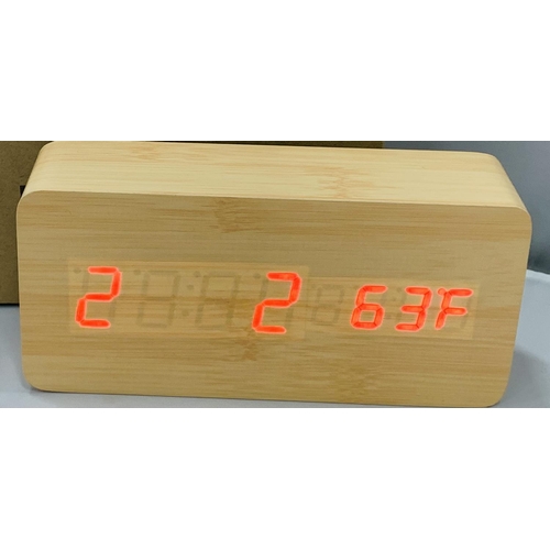 198 - BAMBOO WOODEN CLOCK (Boxed)