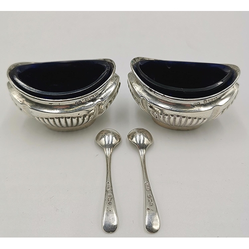 1200 - PRESENTED AS TWO SILVER SALTS (Hallmarked 1919/20 ) By Daniel & Arter (Silver Weight 45 Grams) BOTH ... 