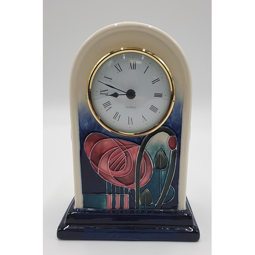 1255 - OLD TUPTON WARE 16.5cm TUBELINED CLOCK IN THE MACKINTOSH STYLE