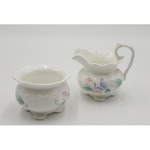 1272 - AYNSLEY CHINA SUGAR POT And JUG IN THE LITTLE SWEETHEART DESIGN