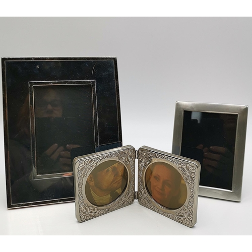 1298 - WHITE METAL PICTURE FRAMES (3)