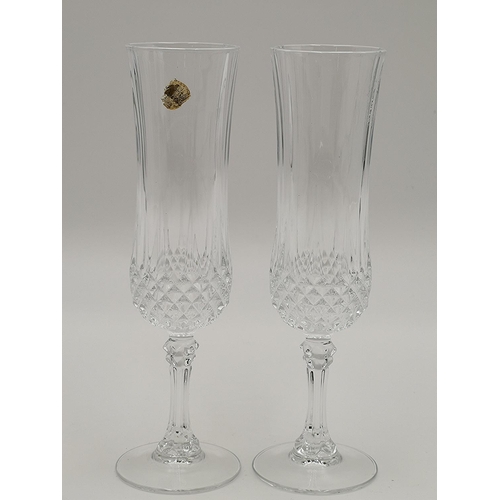 1306 - CRYSTAL CHAMPAGNE FLUTES (2)