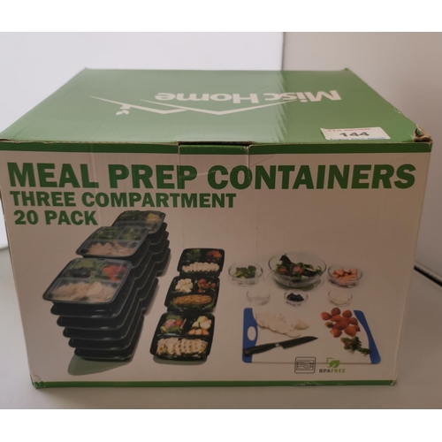 144 - BOX OF MEAL PREP CONTAINERS 20 Pieces