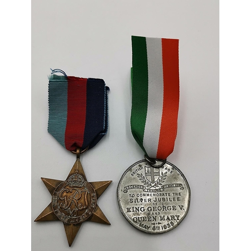 1308 - WWII 1939/45 STAR & GEORGE V COMMEMORATIVE MEDAL