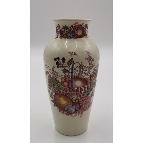 658 - MASON'S IRONSTONE 20cm VASE IN THE FRUIT BASKET DESIGN