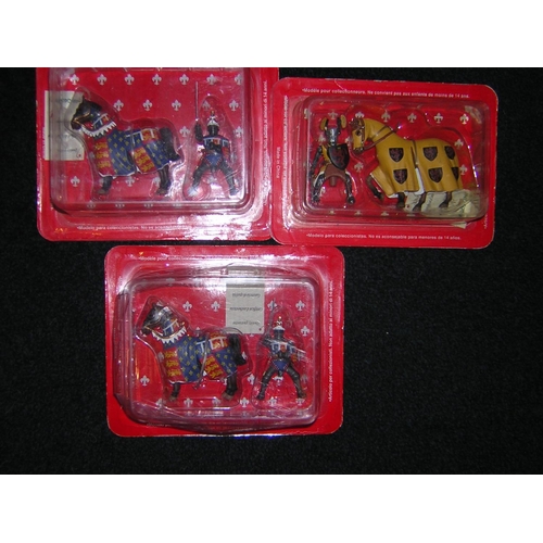 46 - DIE CAST MODELS OF KNIGHTS WITH HORSES (3 Packets)