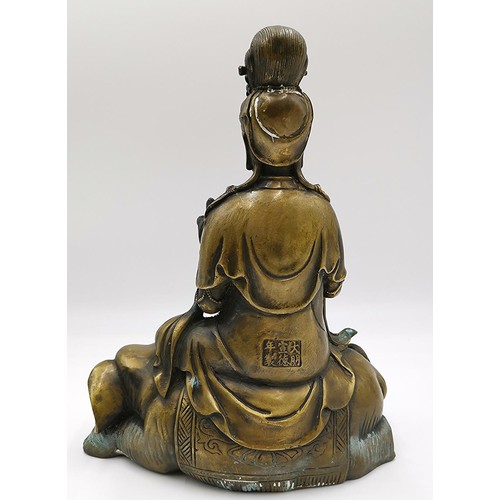 135 - BRONZE Large __27cm x 22cm MODEL OF A GODDESS SEATED ON AN ELEPHANT  (Old) (Please Note This Lot WIL... 