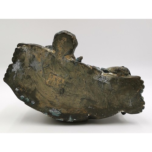 135 - BRONZE Large __27cm x 22cm MODEL OF A GODDESS SEATED ON AN ELEPHANT  (Old) (Please Note This Lot WIL... 