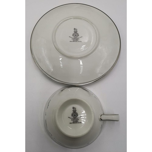 667 - ROYAL DOULTON CHINA BURGUNDY 18 Piece TEASET