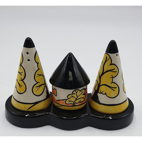 1012 - LORNA BAILEY CRUET SET IN THE OAKLANDS DESIGN Signed By Lorna Bailey (Old Ellgreave Backstamp)  (Ext... 