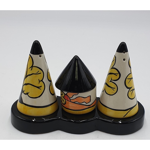 1012 - LORNA BAILEY CRUET SET IN THE OAKLANDS DESIGN Signed By Lorna Bailey (Old Ellgreave Backstamp)  (Ext... 