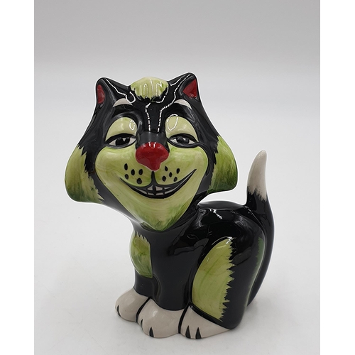 1014 - LORNA BAILEY 13cm MODEL OF GROWLER THE CAT Signed by Lorna Bailey