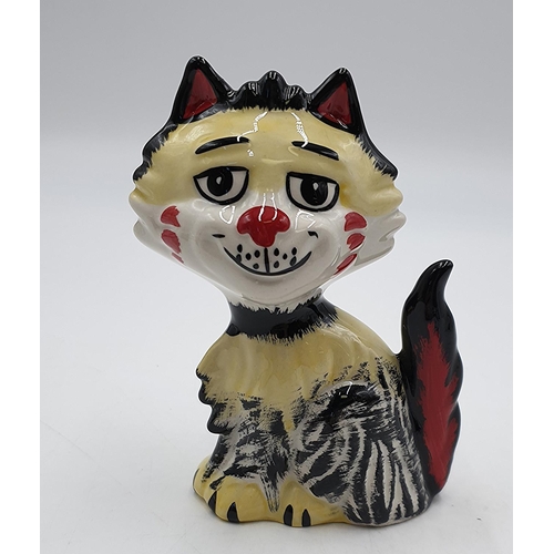 1022 - LORNA BAILEY 13.5cm MODEL OF SHAGGY THE CAT Signed By Lorna Bailey