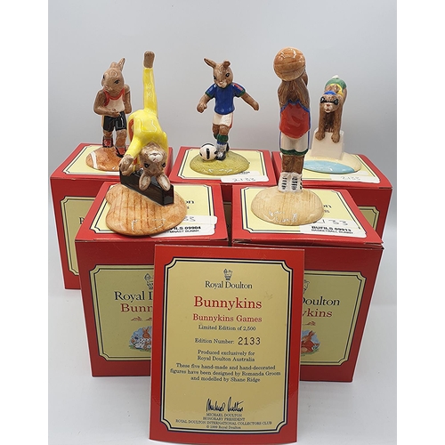 1041 - ROYAL DOULTON BUNNYKINS FIGURINES (Full Set Of Five) FROM THE 2000 SYDNEY OLYMPIC GAMES COLLECTION (... 