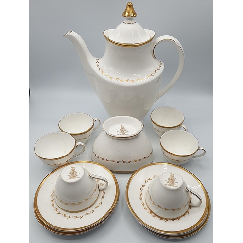 1042 - ROYAL DOULTON CHINA 14 Piece COFFEE SET IN THE GILDED COVINGTON DESIGN H4966