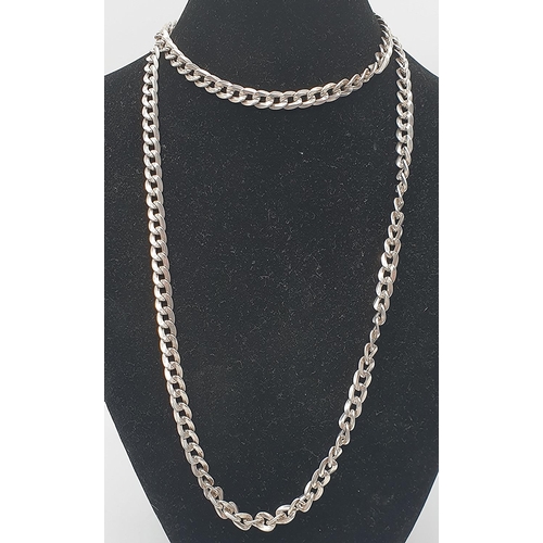 1055 - PRESENTED AS A SILVER (925) 80cm NECK CHAIN (Total Weight 50 Grams)