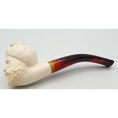 1075 - MEERSCHAUM (Hand Carved) SMOKING PIPE.
(The first recorded use of meerschaum for making pipes was ar... 