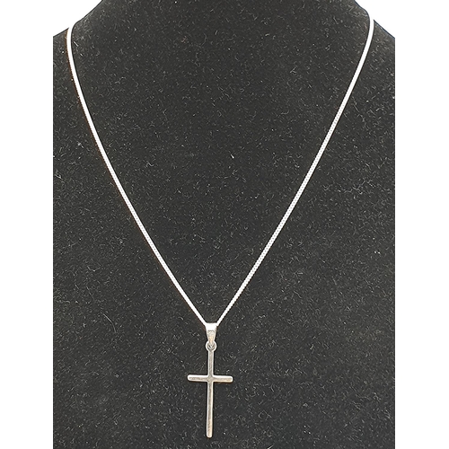 1079 - PRESENTED AS A SILVER (925) CROSS PENDANT ON A 44cm NECK CHAIN (Total Weight 4.01 Grams) By Jon Rich... 