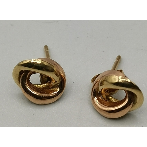 117 - PRESENTED AS A PAIR OF 9ct GOLD KNOT EARRINGS (Total Weight 0.52 Gram)