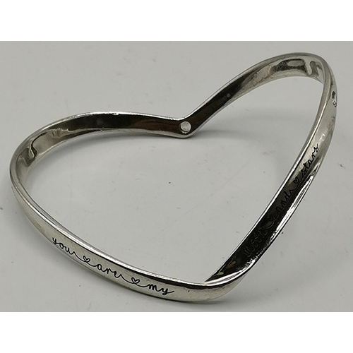 119 - WHITE METAL STONE SET BANGLE 