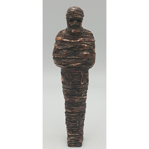 125 - COLD CAST BRONZE 27.5cm FIGURINE OF A MUMMY