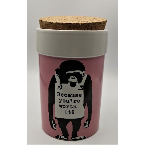 1256 - URBAN FOX STORAGE JAR With BANKSY ARTWORK