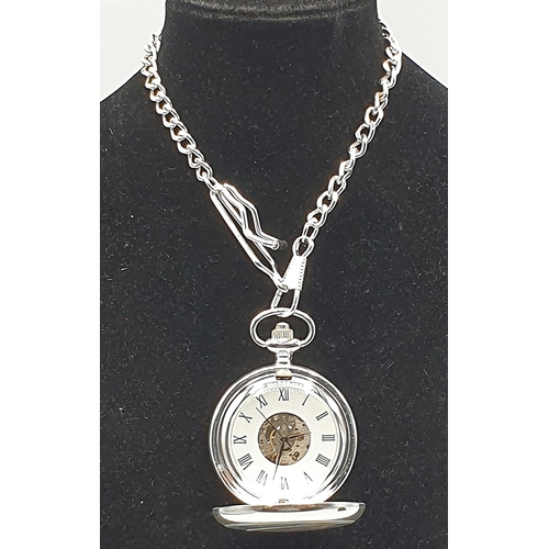 125A - EDDIE STOBARTS POCKET WATCH (Engraved To The Rear) WITH CHAIN