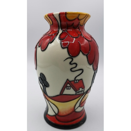 1263 - OLD TUPTON WARE 15cm TUBELINED VASE  IN THE NOON DESIGN By Jeanne McDougall (Product Code 6516) (As ... 