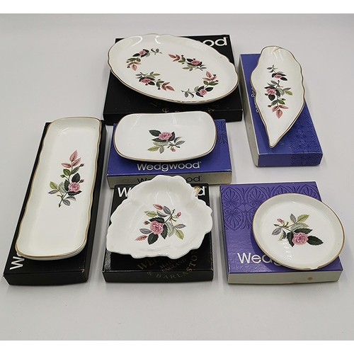 1278 - WEDGWOOD CHINA DISHES (6) IN THE HATHAWAY ROSE DESIGN (All Original Boxes) (One Has A A/F)