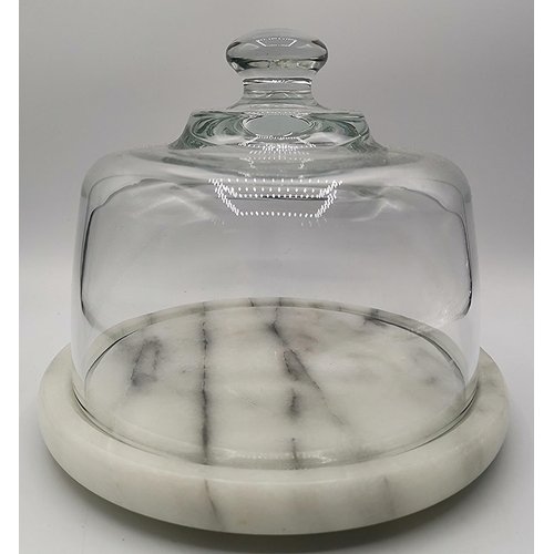 1282 - GLASS DOME/MARBLE BASE CHEESE DISH(Please Note This Lot WILL NOT BE PACKED OR SHIPPED....PICK UP ONL... 