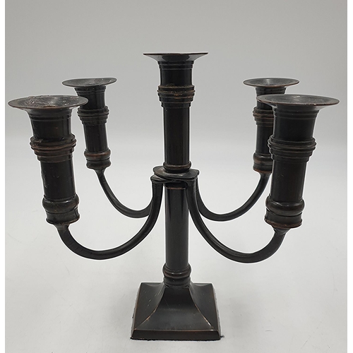 1305 - BRONZE 23cm FOUR SCONCE CANDLEARBRA